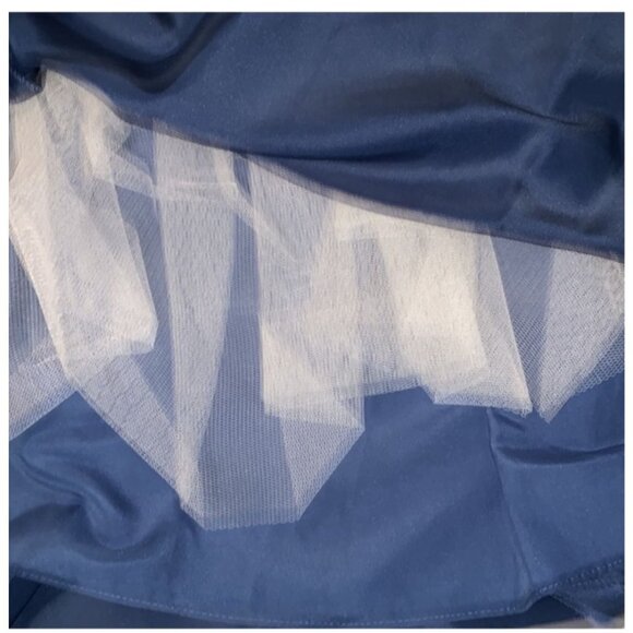 Alfred Angelo Strapless Indigo Two-Piece Dress Size 8 Satin & Tulle - Picture 5 of 13